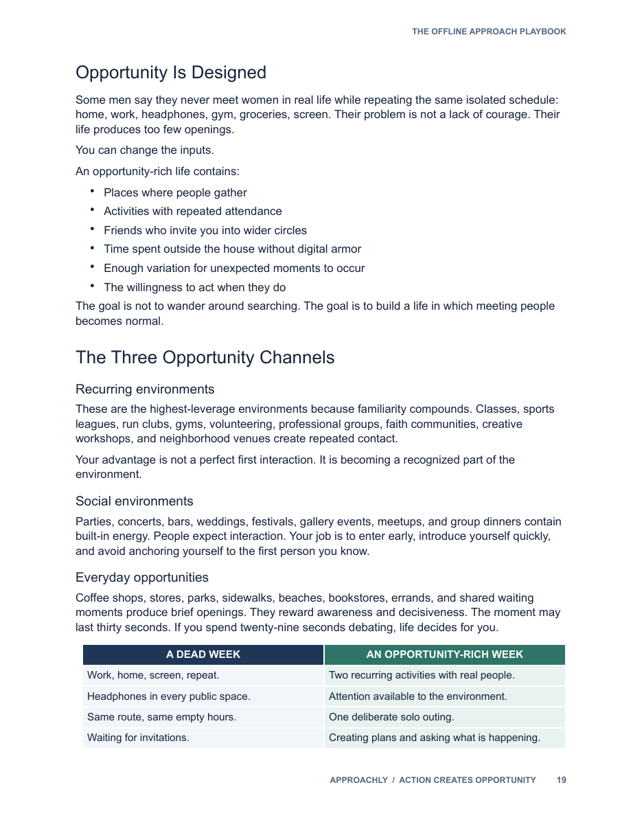 Actual playbook page teaching how to design an opportunity-rich life